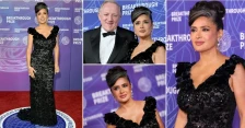 „Изгледам подобро со здрава коса која е бела“: Салма Хајек во гламурозно издание со природна седа коса на свеченост