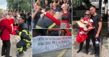 „Во сите интервенции сум бил храбар, оваа ми е најважната“: Пожарникар од Скопје ја запроси саканата на Денот на пожарникарите