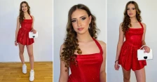 „Убавице наша... Чекори храбро напред“: Ќерката на Светлана и Мики Црнокрак во црвено фустанче и патики за полуматурата