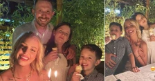 Тамара Тодевска насмеана и среќна покрај партнерот Лука и двете деца на својот 41. роденден