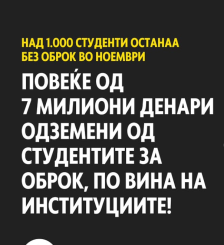 Над 1.000 студенти останаа без субвенциониран оброк поради недоволна координација меѓу факултетите и МОН