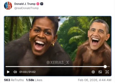 ТРАМП ОБЈАВИ РАСИСТИЧКО ВИДЕО ВО КОЕ БАРАК И МИШЕЛ ОБАМА СЕ ПРИКАЖАНИ КАКО МАЈМУНИ!