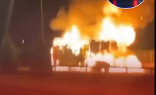 Тешка сообраќајка: Изгореа камион и кола кај Хиподром