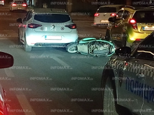 (Фото) Сообраќајна незгода на булевар Јордан Мијалков, повреден моторциклист