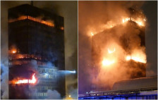 Цела ноќ гори зградата на „Вјесник“ во Загреб (видео) - Либертас