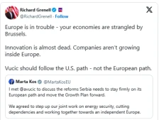 Гренел до Вучиќ: Следете го американскиот пат, а не европскиот - Либертас