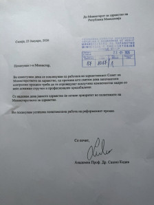 Оставката на Сашко Кедев уште на 23 јануари е примена во Министерството за здравство - Либертас