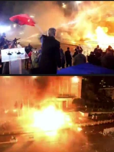 Учесниците на протестот на опозицијата во Тирана предизвикаа хаос, повредени полицајци и новинари - Либертас