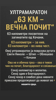 Откажан е ултрамаратонот на 63 километри во чест на загинатите во Кочани - Либертас