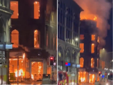 (ВИДЕО) Голем пожар во Глазгов. Централната станица затворена, се урна историска зграда - Либертас