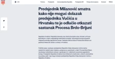 Милановиќ го откажа Самитот Брдо-Бриони поради изјавите на Вучиќ - Либертас