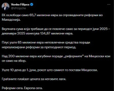 Филипче: Над 200 милиони евра од ЕУ се изгубени поради „реформите“ на Мицкоски кои се само на збор