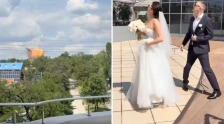 (Видео) Руски дрон соборен над свадбена фотосесија во Запорожје
