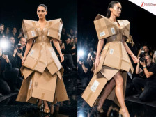 Balenciaga фустан од картон ја излажа модната публика