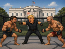Голи мажи во кафез во дворот на Белата куќа: Ова е настанот на кој Трамп го слави „достоинството на Америка“