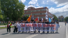 Протест на ССМ за повисока минимална плата и подобри услови за работа | Сител Телевизија