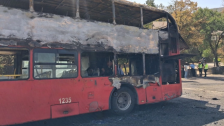 Нема повредени во запалениот автобус на ЈСП „Скопје“ на Средно Водно, возачот спречил поголем пожар | Сител Телевизија