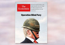 „Операција Слеп бес“ - „Економист“ со иронична насловна фотографија на Трамп за војната со Иран - telma.com.mk