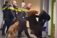 (Вознемирувачко видео) Холандски полицајци турнаа трудница и ја влечат на под во Центар за азиланти - telma.com.mk